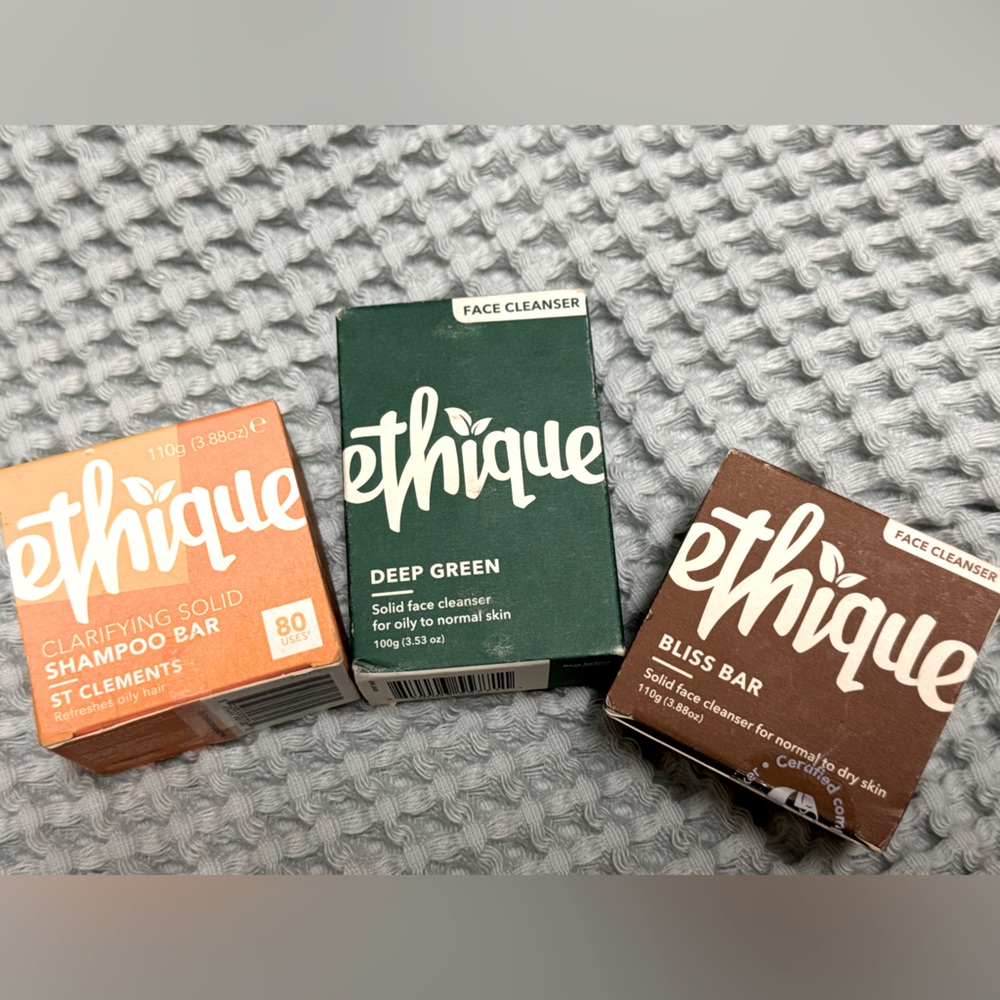New All Natural Ethique Shampoo Bar and Face Bar Cleansers Lot of 3 - Sealed-